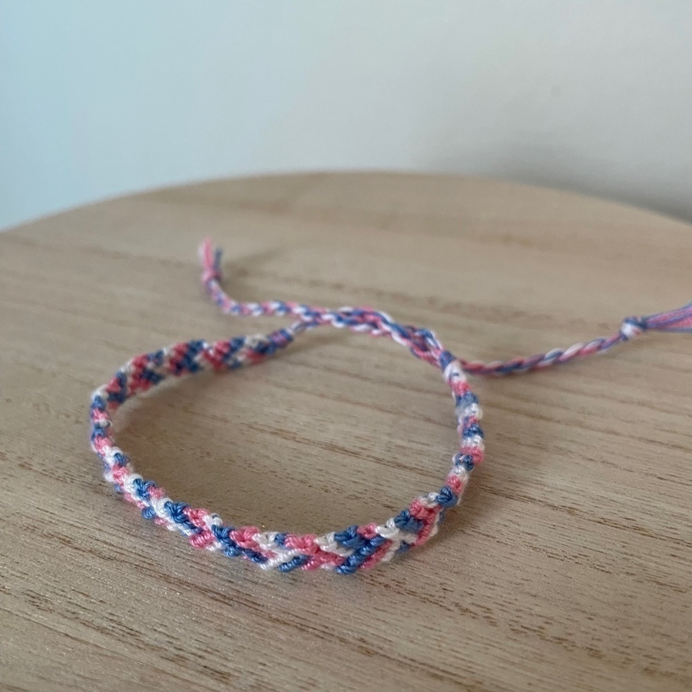 Blue Pink Woven Bracelet
